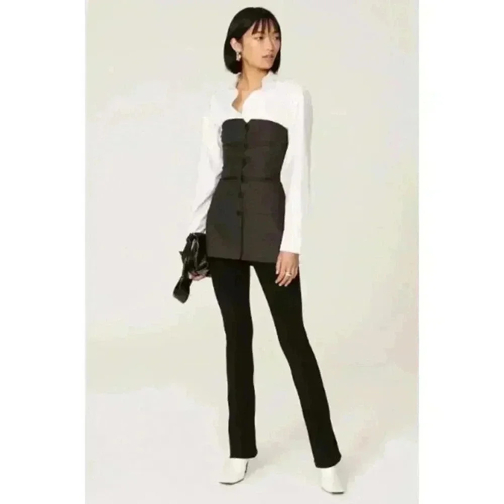 Philosophy di Lorenzo Serafini Tuxedo Aline Strapless Top Grey Women's US Size 8 - Picture 4 of 13
